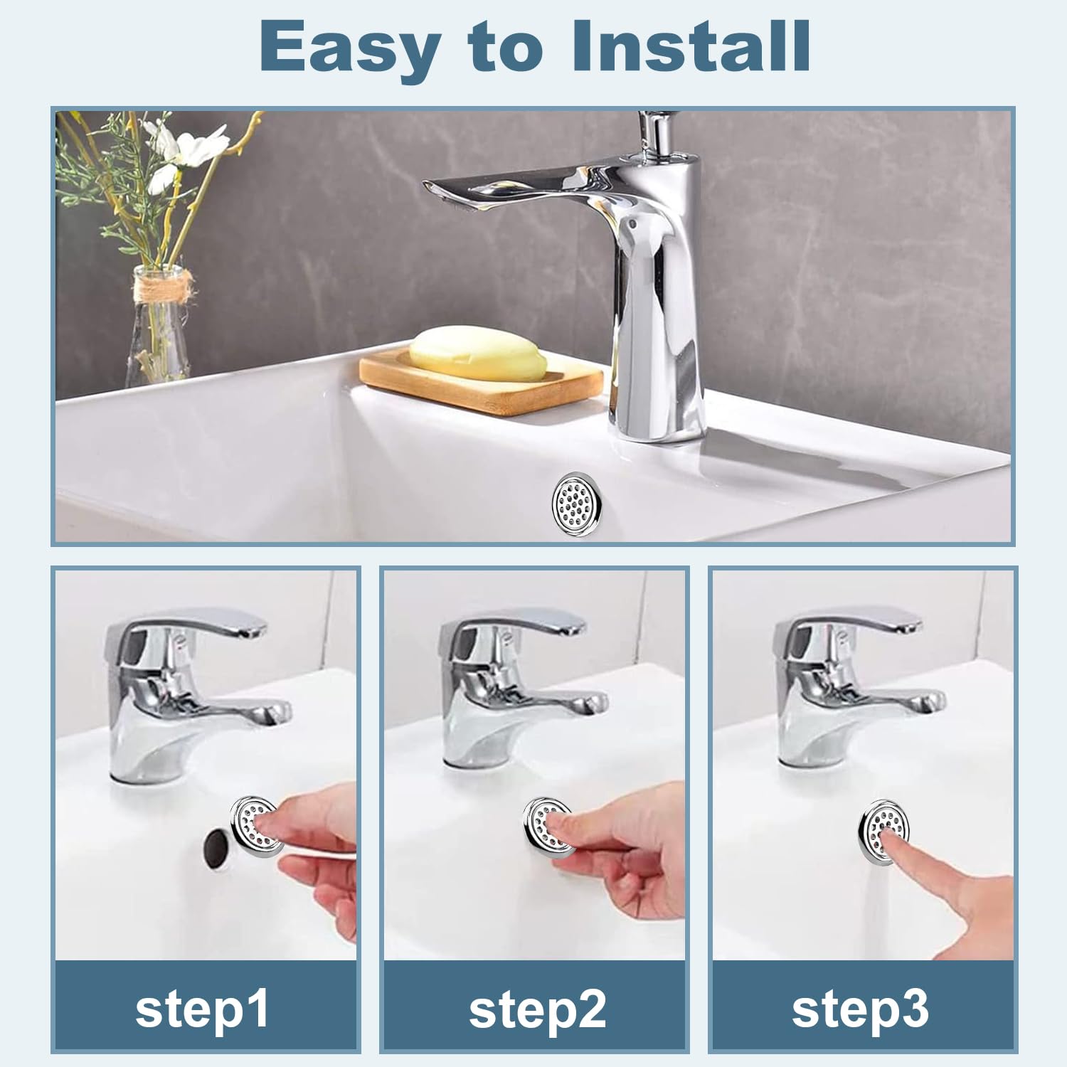 Tapón Lavabo Matsuzay 6 Piezas De Anillos De Cubierta De Desbordamiento De Fregadero De Estilo Moderno, Tapa Tapones Lavabo Cucarachas