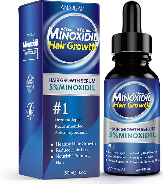 ANAREAL Minoxidil for Men and Women 5 Minoxidil for Men Beard Growth enriched with Biotin Minoxidil for Women