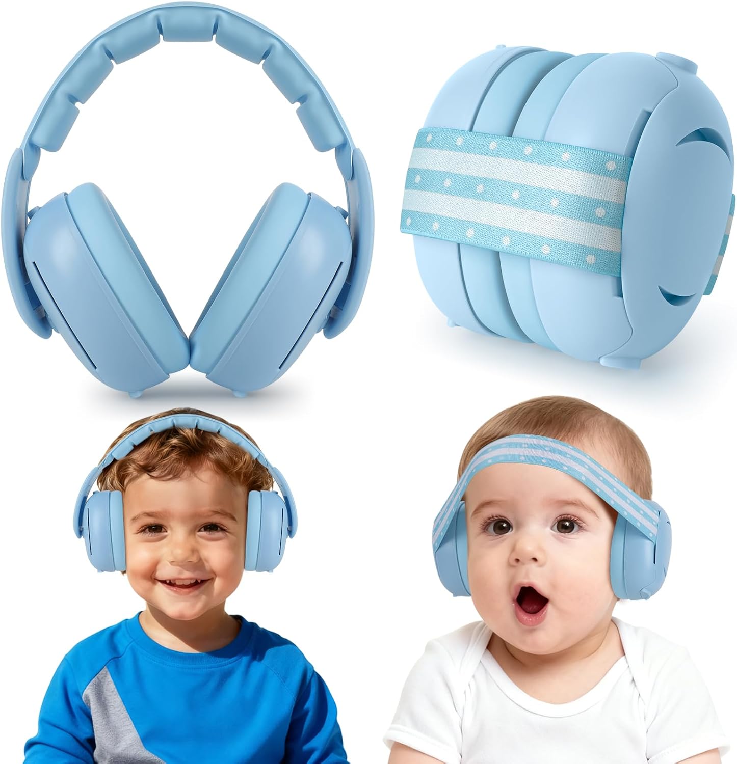 [2-in-1] Baby Ear Muffs Noise Protection - [Two Modes] Baby Headphones for Noise Cancelling Headphones- Infant Headphones Noise Cancelling - Ear Protection for 3 Months to 4 Years