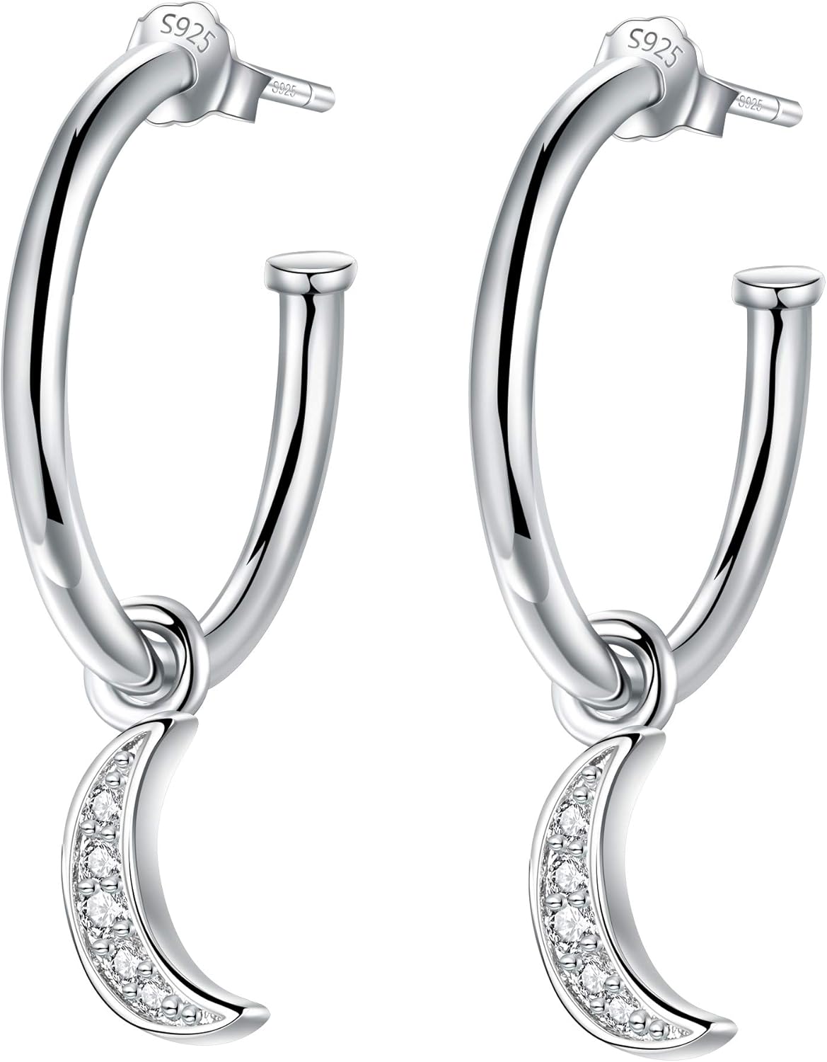 Orecchini A Bottone A Forma Di Cuore In Argento Sterling 925 - Foto 3