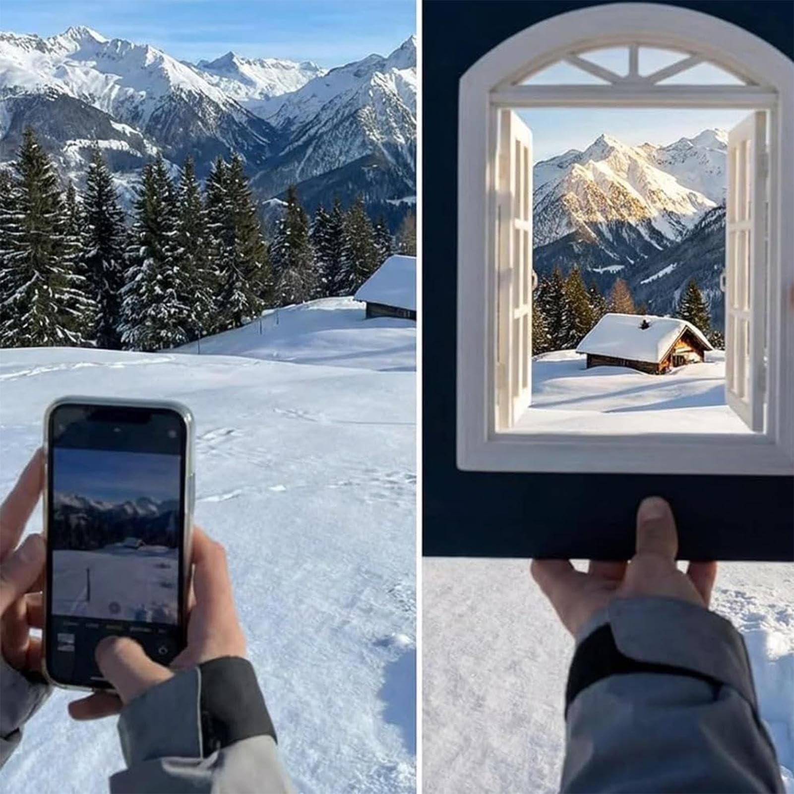 Pannello Sfondo Fotografico A Forma Di Finestra – 30x21cm, Portatile, Per Viaggi E Foto Creative Su Social Media