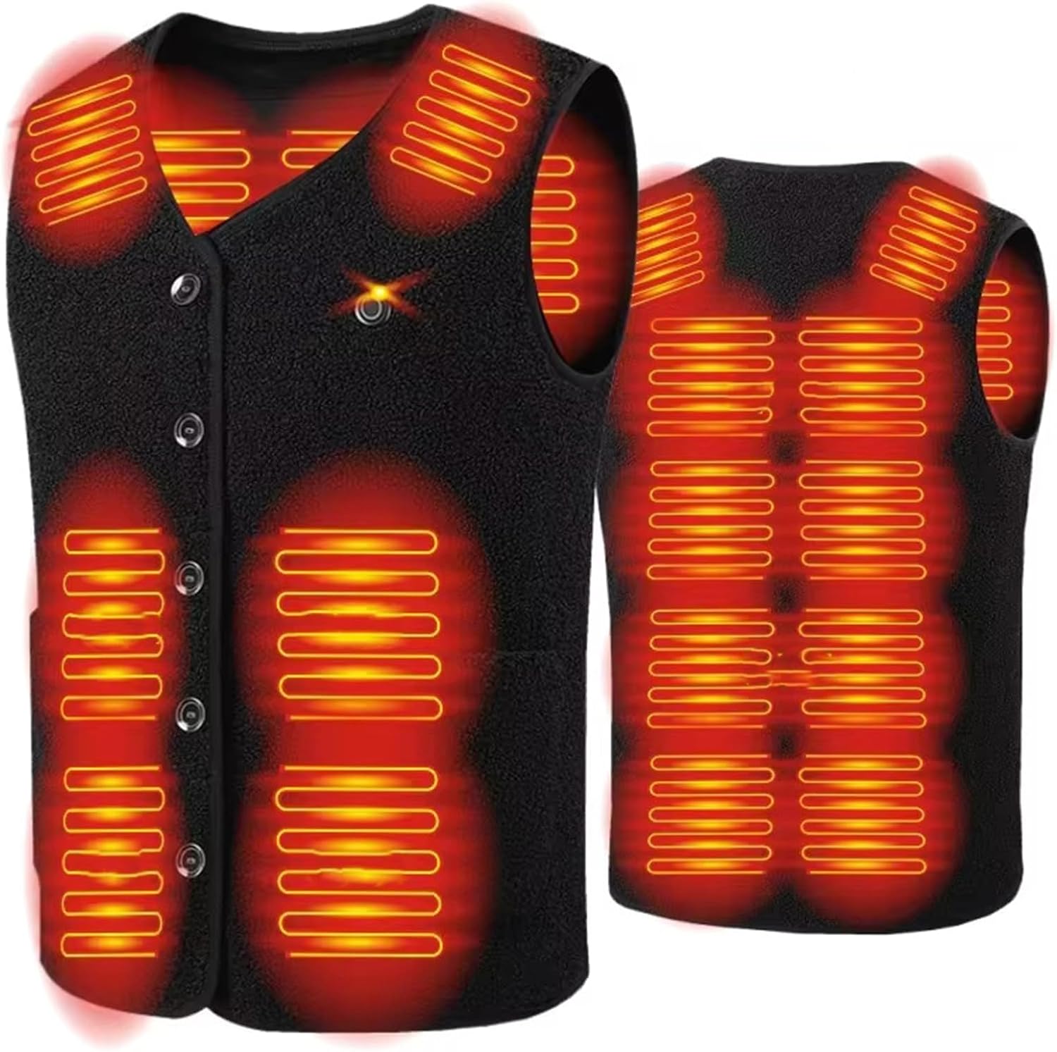 Electric Heated Vest with 16 Heating Zones, Rechargeable Vest 3 Levels Body Warm Jacket for Outdoor Hunting Hiking