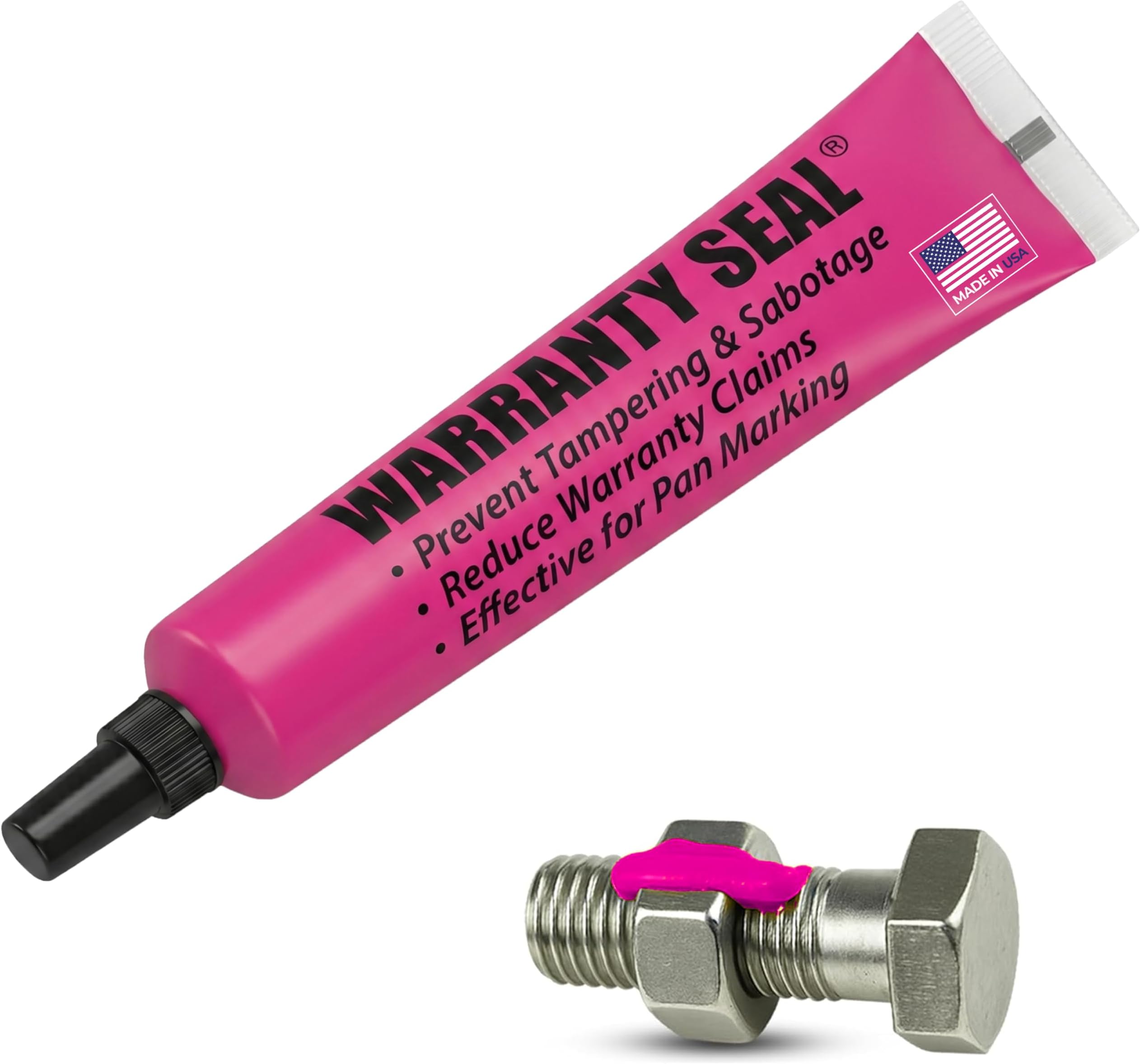 Pink Torque Seal - Tamper Proof Cross Check Repair & Maintenance Warranty Torque Marker - 1.8 Oz Squeeze Tube Indicator for Bolts & Fasteners - Made in USA