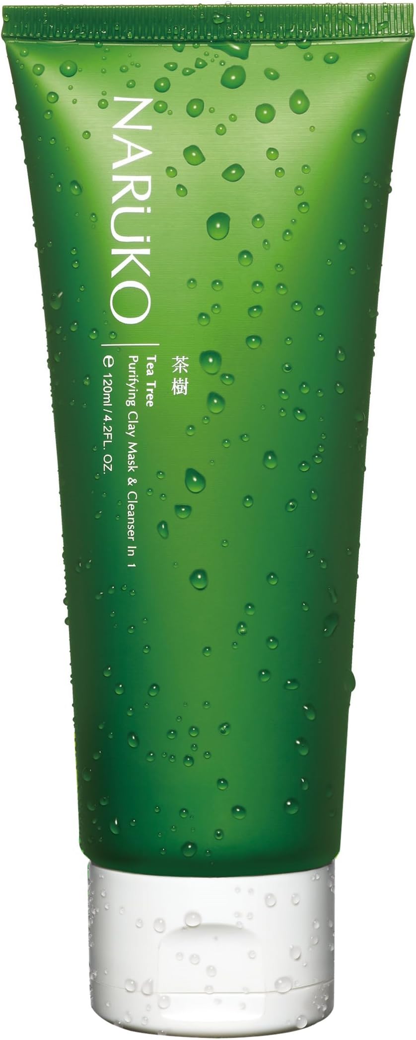 Naruko Tea Tree Purifying Kaolin Clay Mask & Facial Cleanser 2 in 1 for Exfoliating, Pore Clearing, Oil-absorbing, Doubles as a Face Mask 4.2 OZ