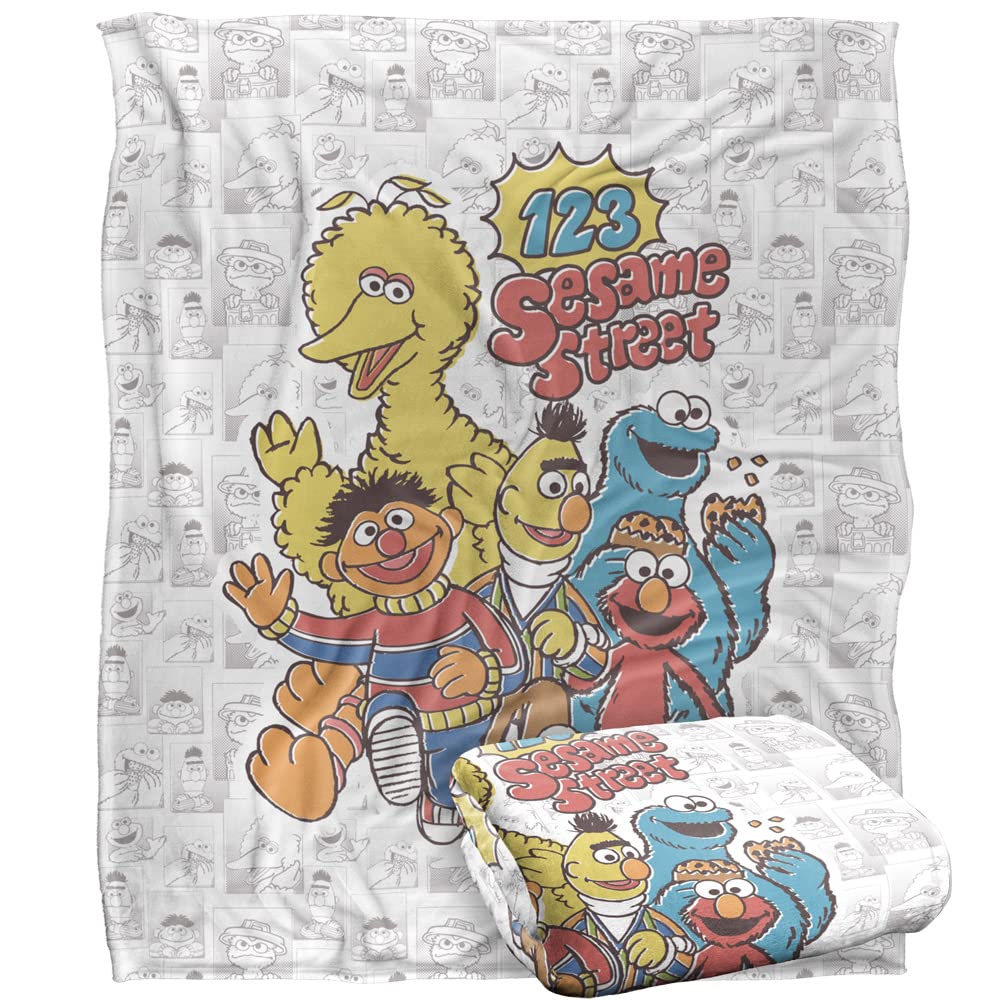 Sesame Street 123 Sesame Street Officially Licensed Silky Touch Super Soft Throw Blanket 152 x 127 cm