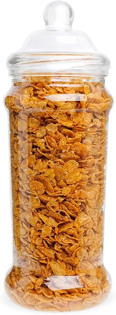 STACKABLES Round Plastic Sweet Jars with Lids  Clear Plastic Food Storage Containers with Victorian Style Lids for Sweets, Dry Good, Nuts & more (2.5, Circular, 3, ST709703)