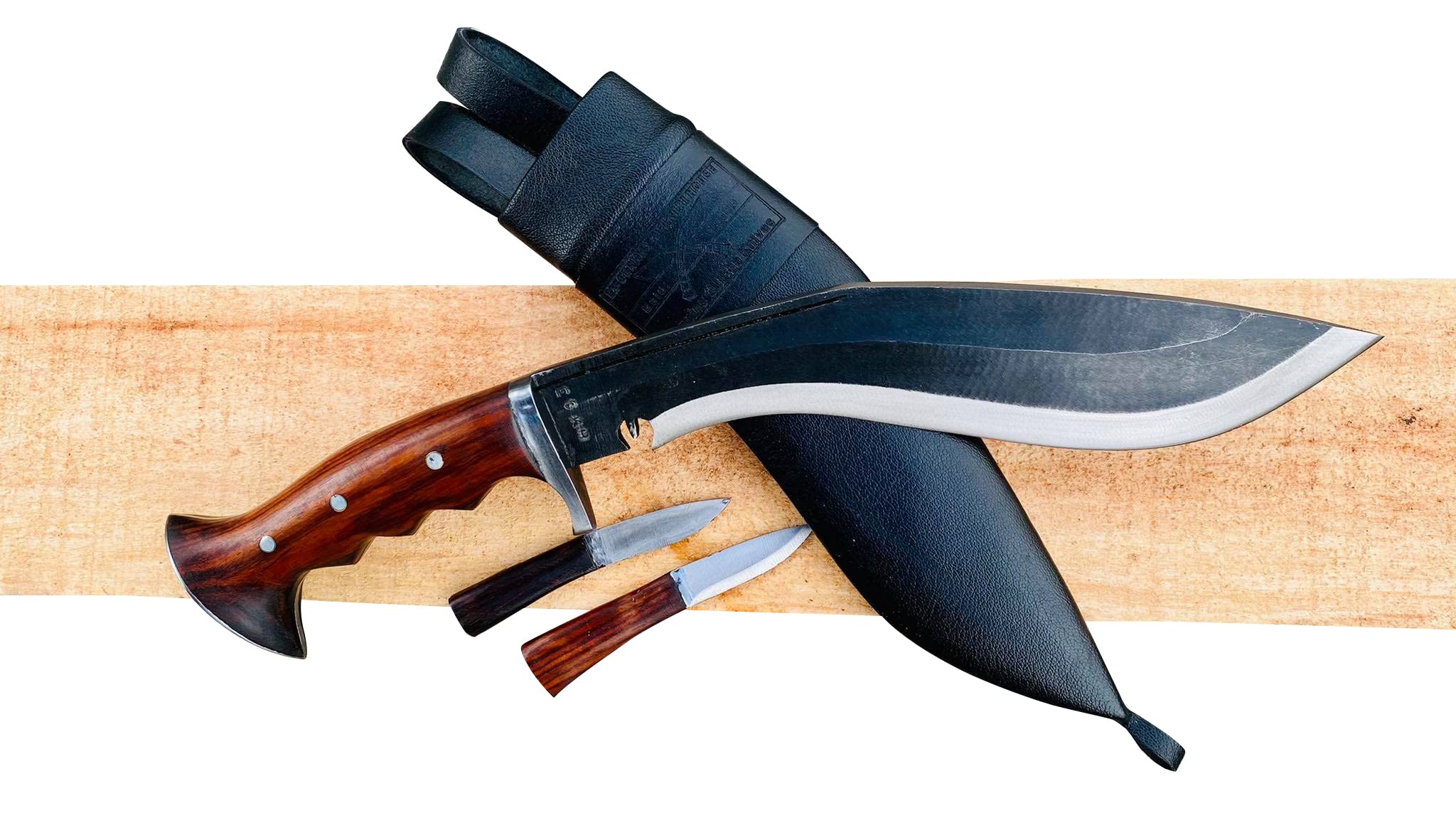 EGKH - 11 Inches Historical 2 Chira (Fullers) Rust Free Gripper Khukuri - most Useful Knife - hand guard full tang hilt