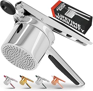 PriorityChef Large 15oz Potato Ricer, Heavy Duty Stainless Steel Potato Masher and Ricer Kitchen Tool, Press and Mash Kitchen Gadget For Perfect Mashed Potatoes - Everytime