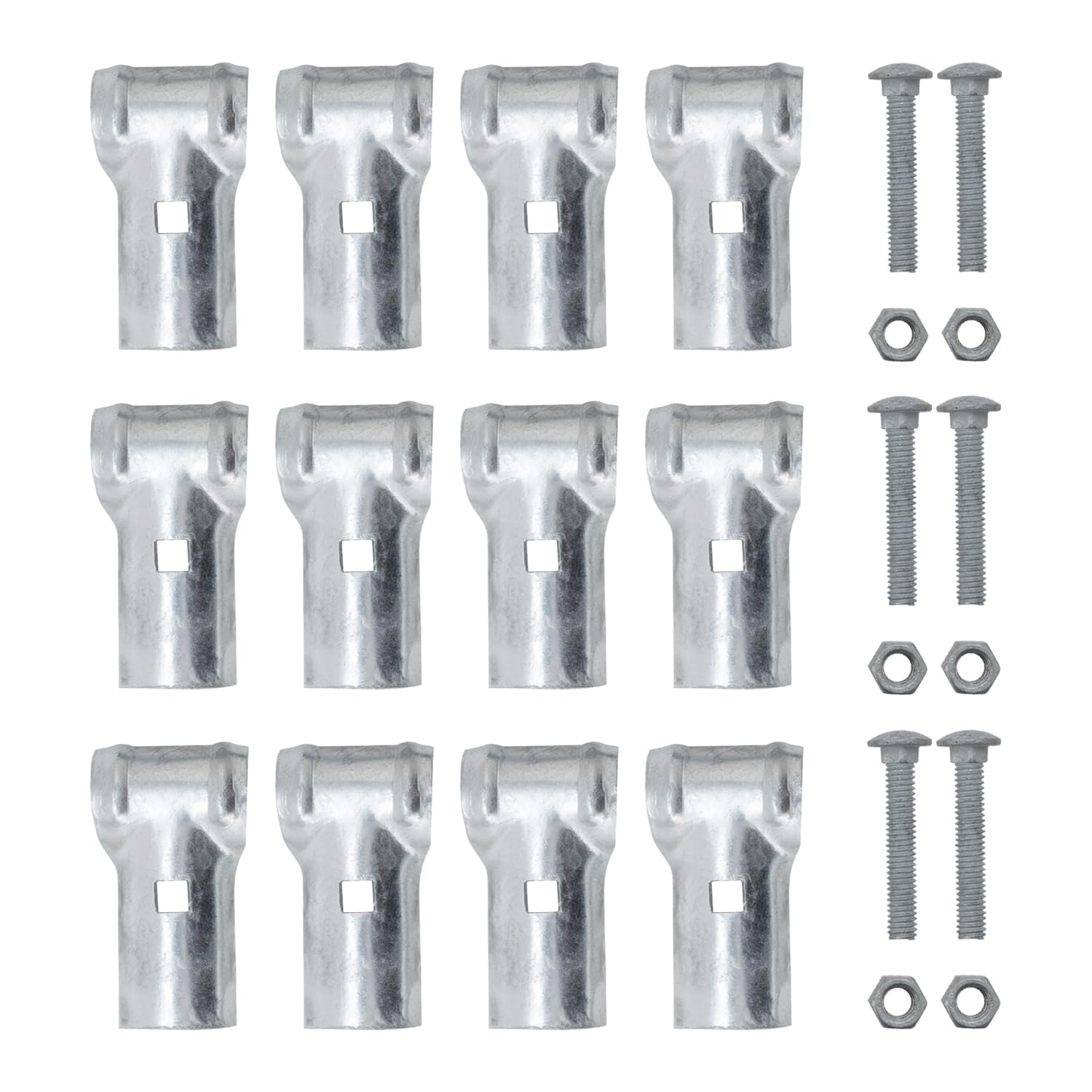 VIVIDA End Rail Clamps 1-5/8", Chain Link Fence Fittings, Panel T Clamps for 1-5/8" OD Pipe, Galvanized Pipe T Connectors, Chain Link Fence Parts, 6