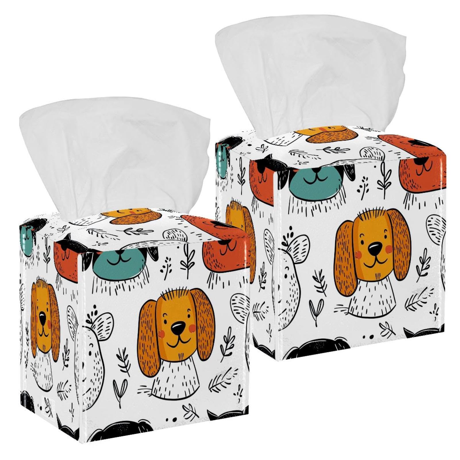 Boîte à mouchoirs en cuir lot de 2 distributeur rectangulaire