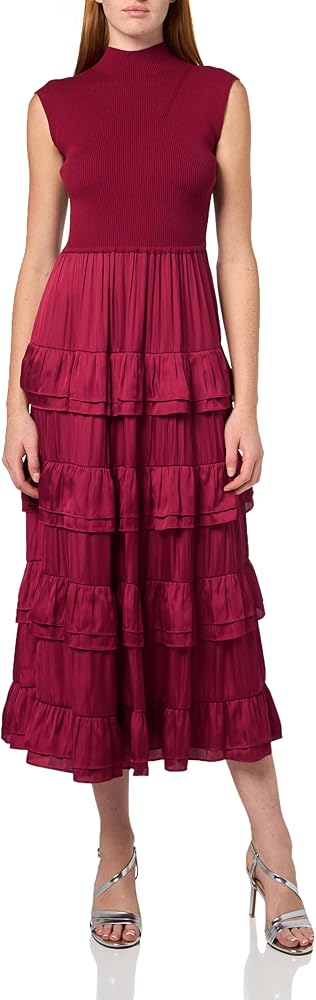 Amazon.com: Derek Lam 10 Crosby KLEA Mixed Media Multi Tiered Dress,  Carmine, XS : Clothing, Shoes & Jewelry