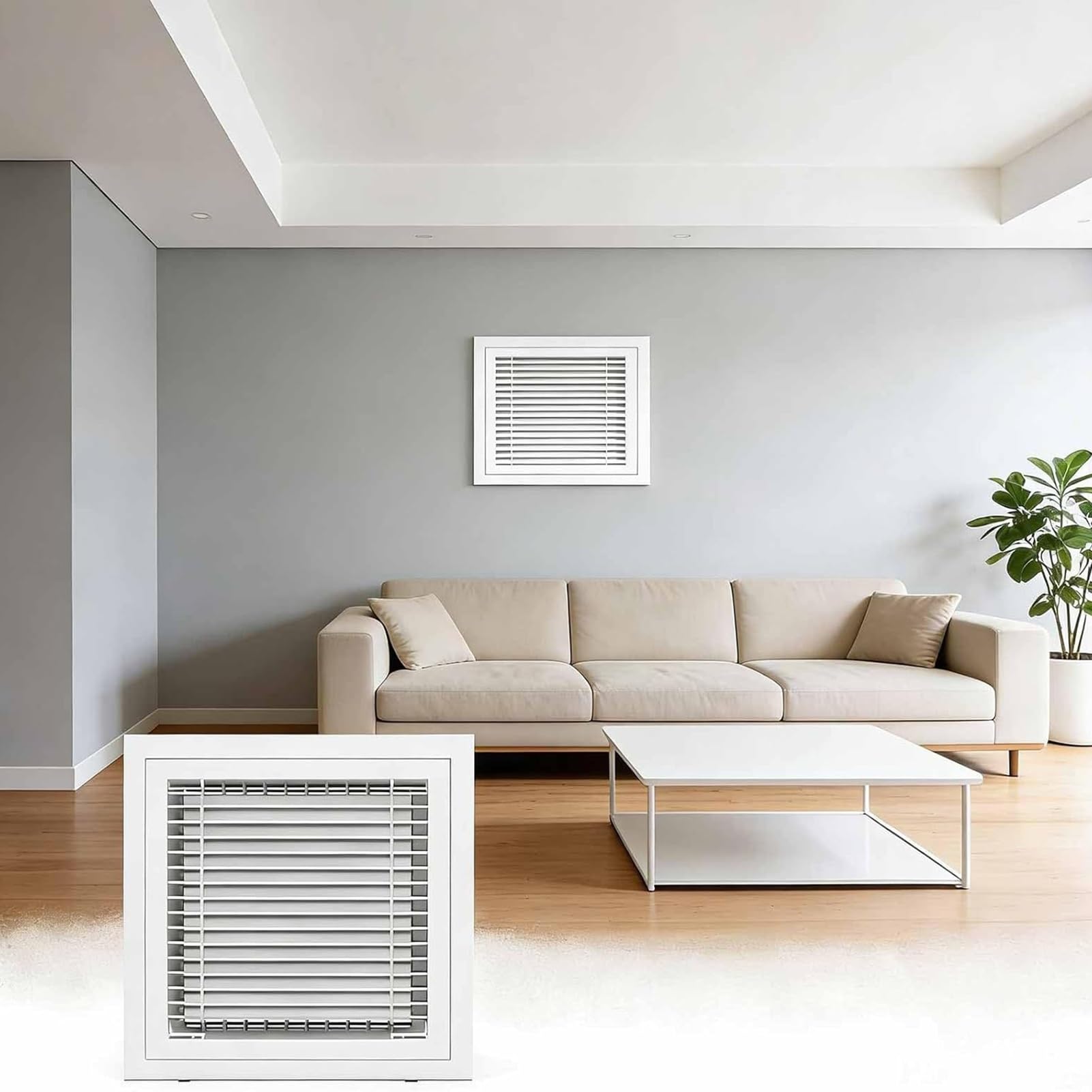 Cubierta de ventilación de Aire, Cubierta de ventilación de Retorno de Aire de Acero Blanco de 14x26 Pulgadas | Parte Frontal y Puerta Desmontables | Rejilla de ventilación de Aire acondici