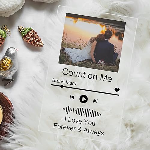 Miniatura 4 de Cubierta de álbum de canción acrílica personalizada, placa de música personalizada con texto fotográfico de canción personalizado