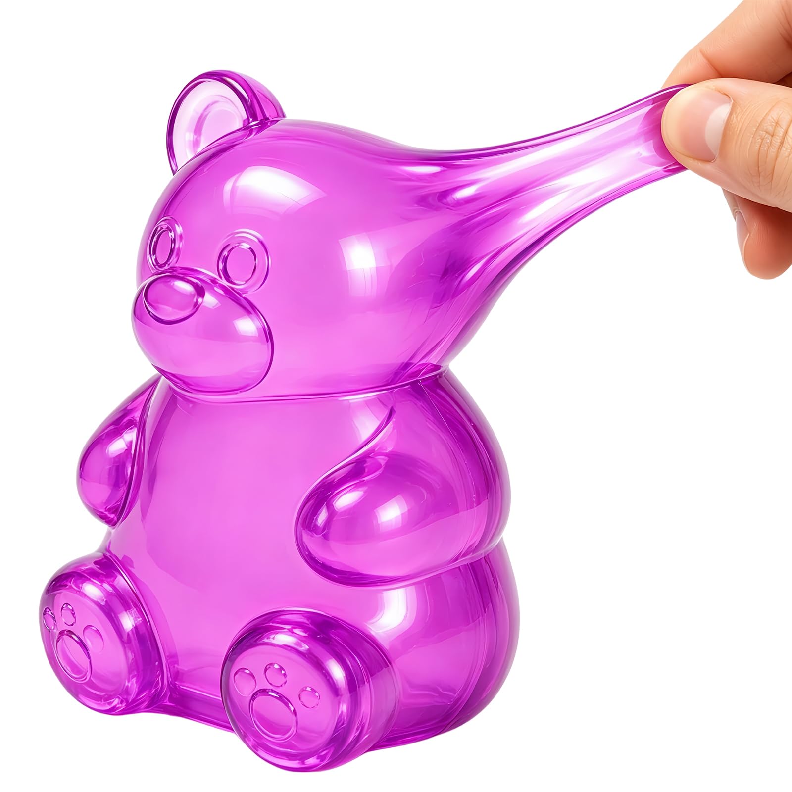 Gummy Bear Toy, Sugar Filled Squishy Toys for Stress Relief, High Density Squeeze Balls for Students Calming, Fidget Squishy Toys for Anxiety Relief, Bear Stress Ball Purple