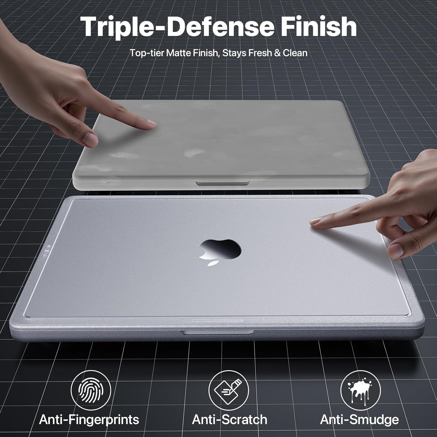 CrackGuard for MacBook Pro 14 inch Case M5 M4 M3 M2 M1 Pro/Max 2025 2024-2021 [Anti-Crack Upgrade] [Flawless Fit] Cover Hard Shell Case Laptop Anti Fingerprint & Scratch - Matte Clear - Image 5