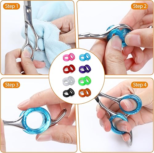 Miniatura 6 de 16 piezas de agarre de cizalla, tijeras de dedos, tijeras de silicona suave para mascotas, tijeras para mascotas, protector de dedo para peluquero