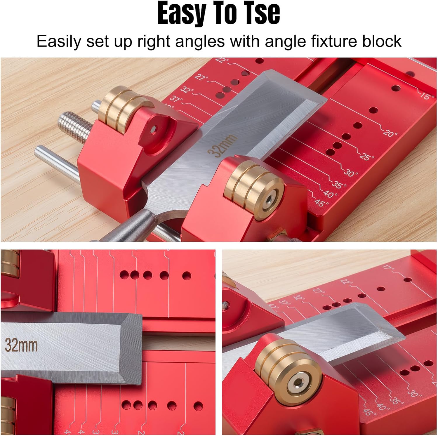 Sharpening Angle Fixture, Chisel Sharpening, Aluminum Alloy Honing Guide System, 15 to 47 Degree Angle Fixture and Gauge for Woodworkers
