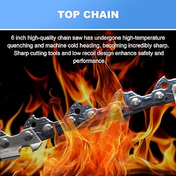 6 inch Chainsaw Chain for KOBALT KMCS 1024A-03 1024B-03 Chain Saw, Replacement Chain for 2527-20 Craftsman CMCCSL621D1, 28DL,3/8,043