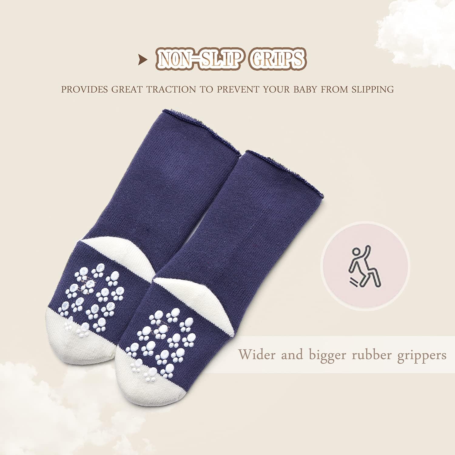 Baby Non Slip Warm Socks Baby Boys Thick Winter Socks with Grips for Baby Girls Non Skid Socks 6 Pack - Image 5