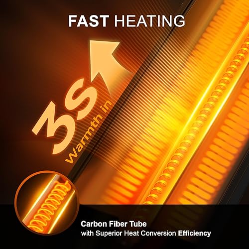 Miniatura 2 de Calentadores de exterior para patio de 1500 W, calentamiento rápido 3S, impermeable IP65, 4 niveles de calor, temporizador de 24 horas y función
