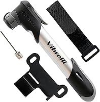 Vibrelli Mini Bike Pump: 120 PSI Presta & Schrader Pump for Road & MTB Tires - No Adapters, Secure Frame Mount