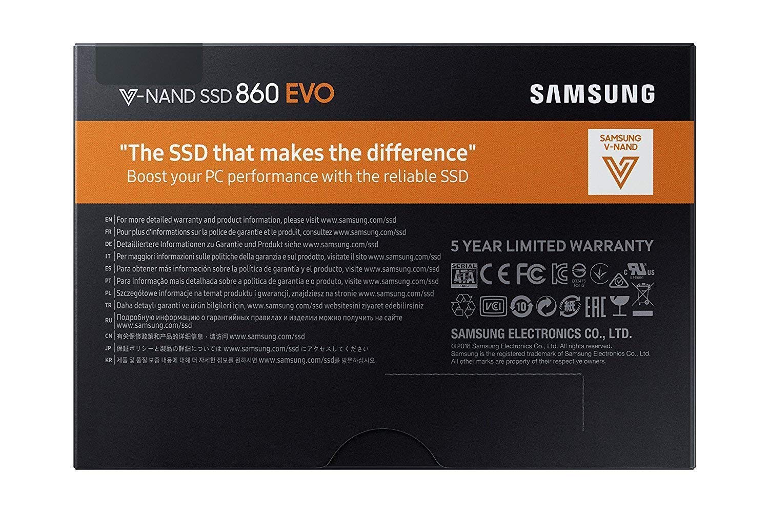 SAMSUNG MZ-76E500B Unità SSD Interna 860 EVO, 500 GB, 2.5" SATA III, Nero/Grigio