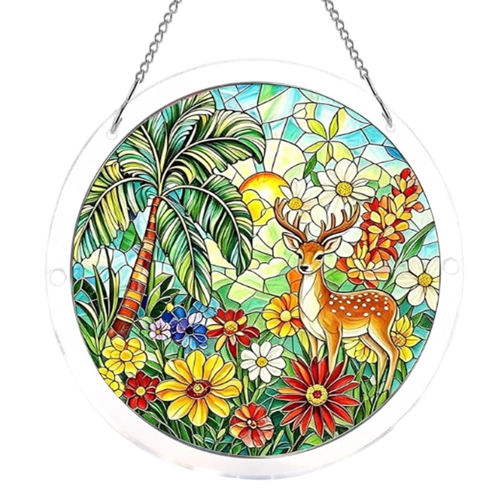 Acrylic Jigsaw Puzzle Suncatcher,Acrylic Puzzle Suncatcher,for Doors Garden and Window Hanging&Birthday Mom Women Adults Gift-19 CM,A — view 33