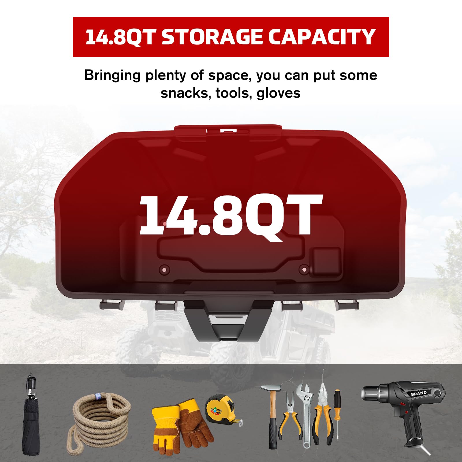 Can Am Defender - Caja de almacenamiento para debajo del asiento, contenedor de almacenamiento extraíble para Can Am HD5 HD7 HD8 HD9 HD10 MAX 2016-2024 accesorios, repuesto #715003314
