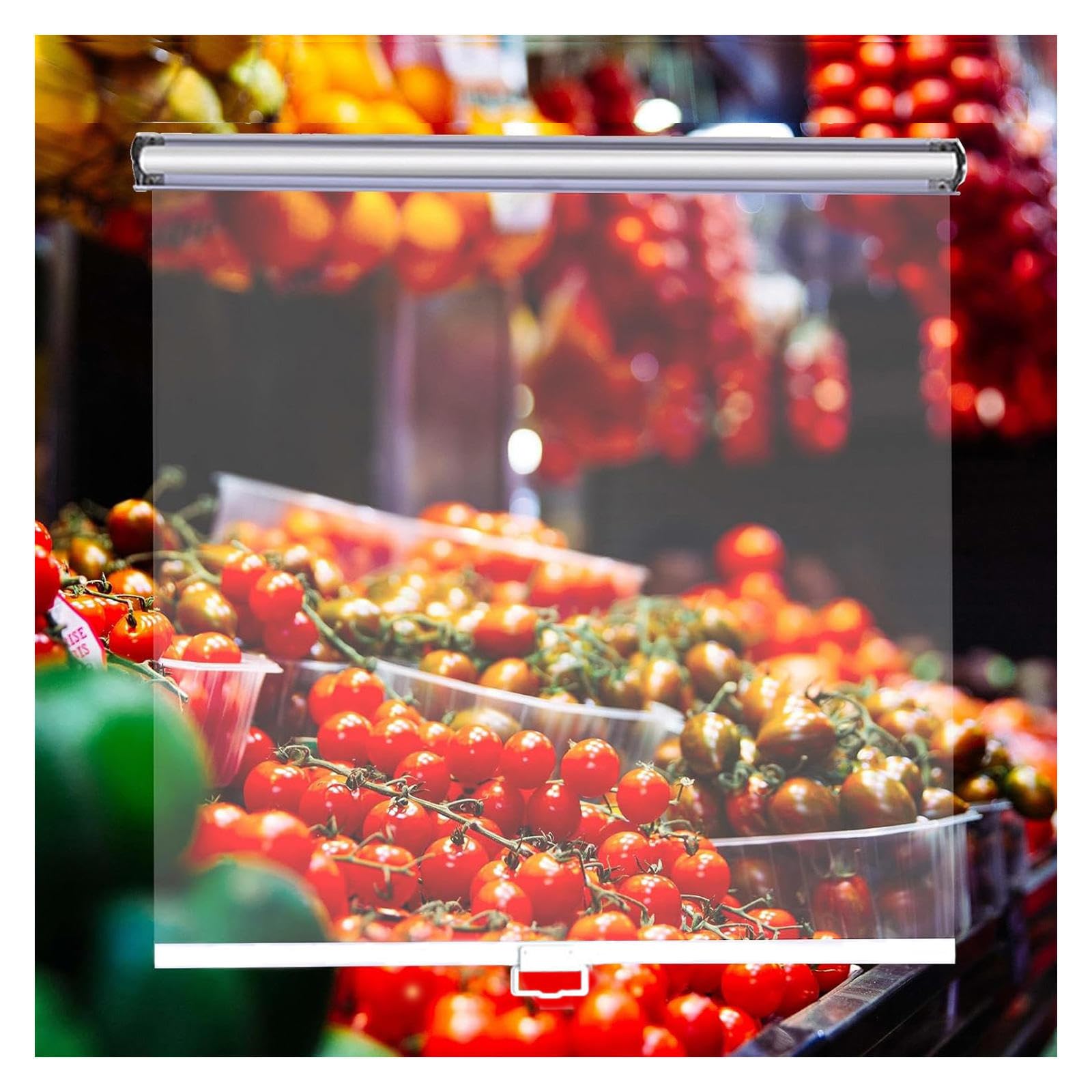 VSAQLNWZ Plastic Roller Blinds Supermarket, Dustproof Waterproof Plastic Roller Curtain, Windproof Transparent Roller Shutter for Market Cooler,Veggie Shops,Delis,bakeries,70cm(28in)*150cm(59in)