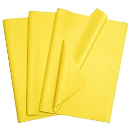 Bobobag 100 Sheets 20X14 Gift Wrapping Tissue Paper Bulk for Gift Bags,Weddings Birthday Showers Arts Craft Party Favor Decoration (Yellow)