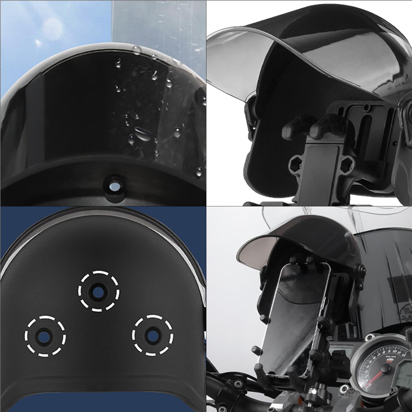 Supporto Per Telefono Da Bici Huayeex Con Parasole, Universale Per Manubrio, Adatto Per GPS E Chiamate, Design A Mini Casco - 2