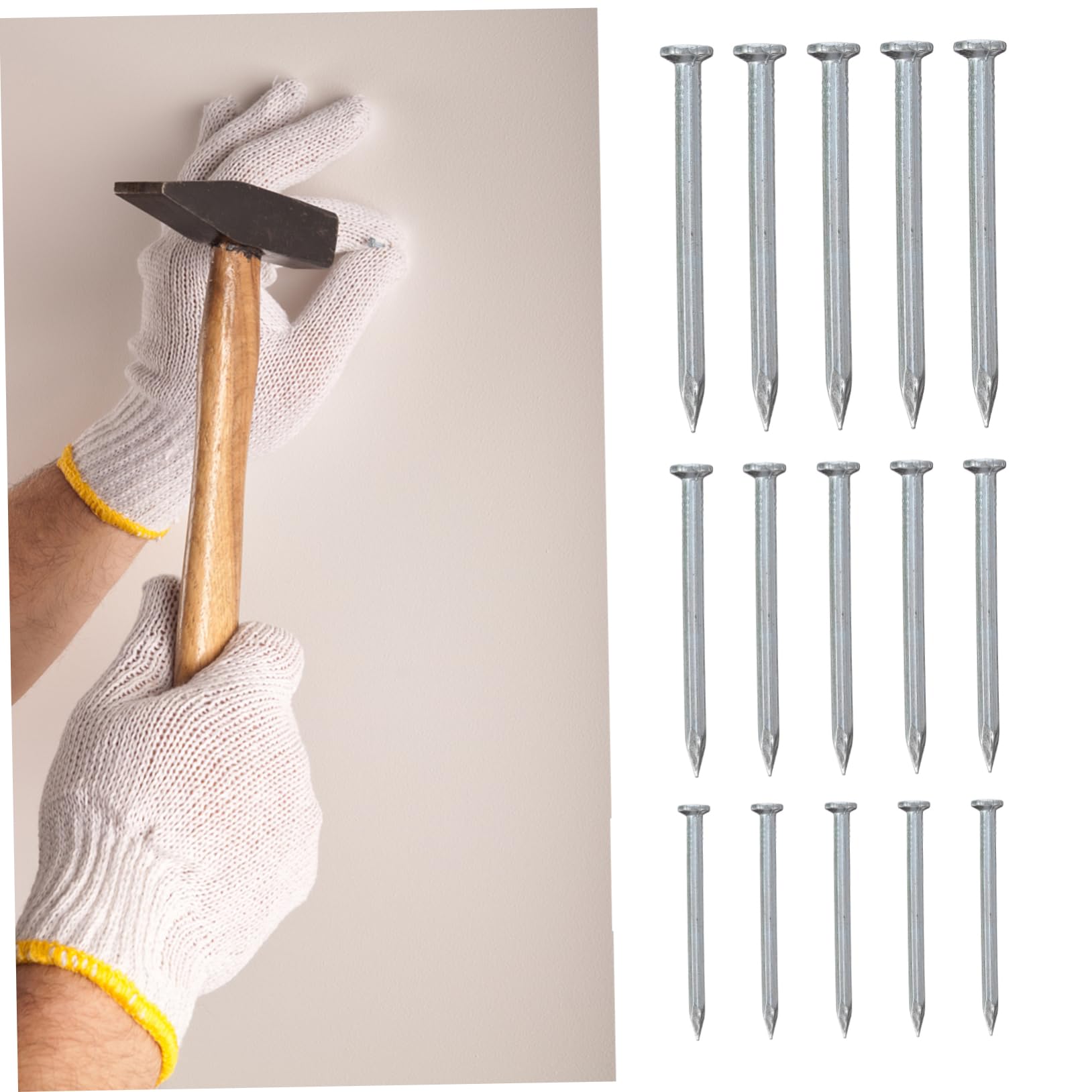 Clavo Galvanizado 515 Piezas de Acero para Fijación de Pared | Acabado Plata, Resistencia Corrosión, Uso para Montar y Fijar Estantes