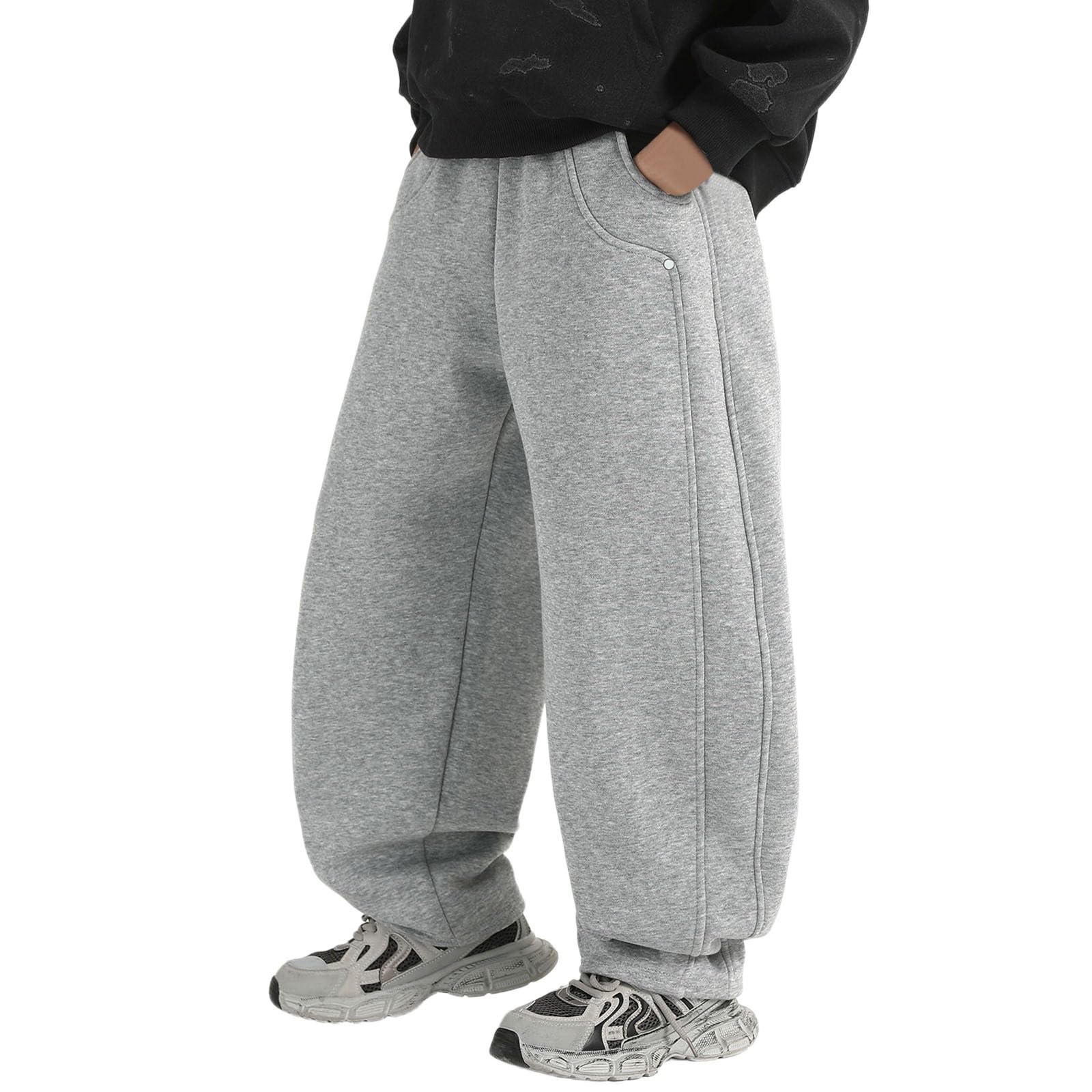 Baggy Jogginghose Jungs Sporthose Kinder Jungen Sweathose Mit Weite Bein Einfarbig Mit Kordelzug and Taschen Loose Casual Sweatpants