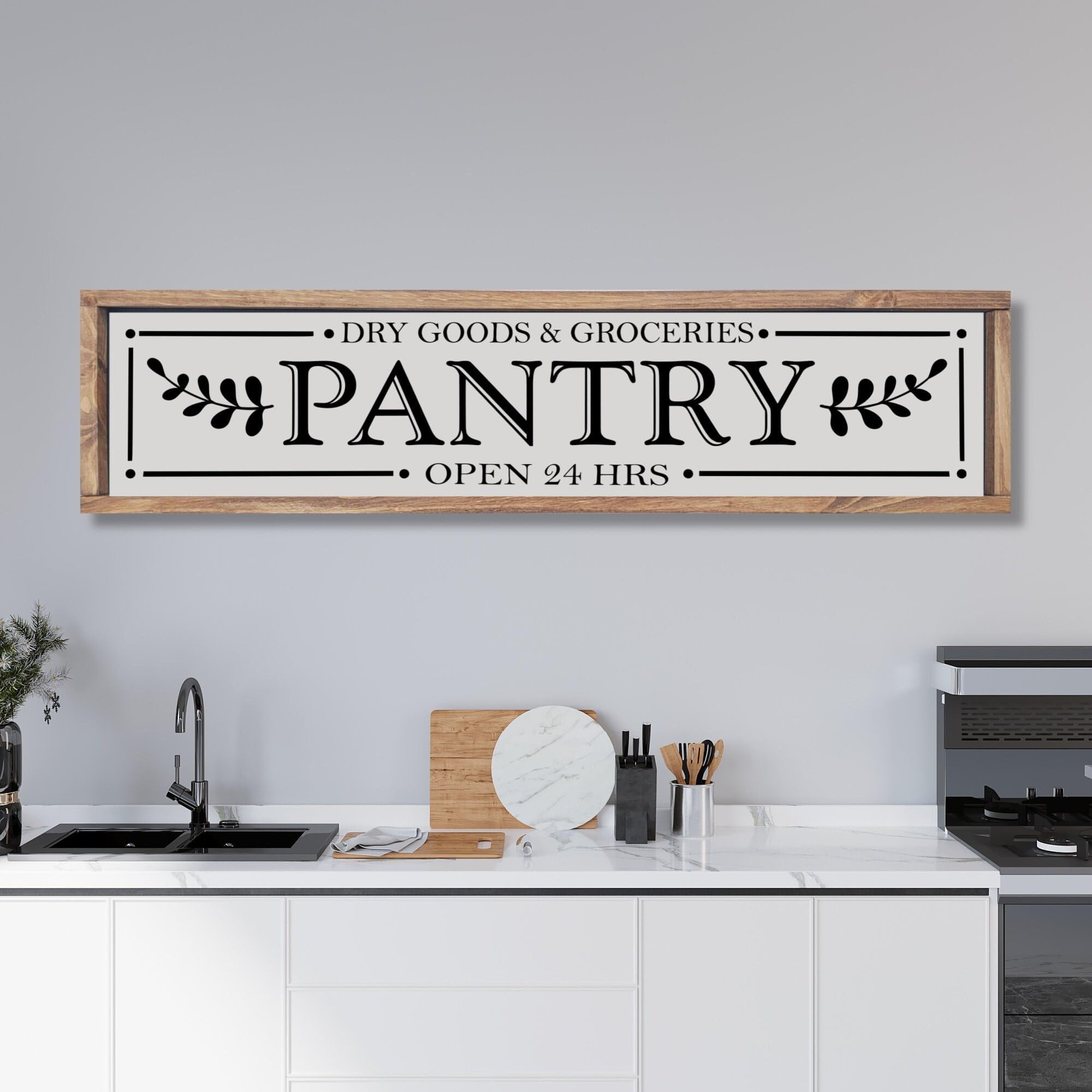 Szhmz Colour-756 Rustic Farmhouse Metal Kitchen Sign - Pantry Decor, 4X16 Inch