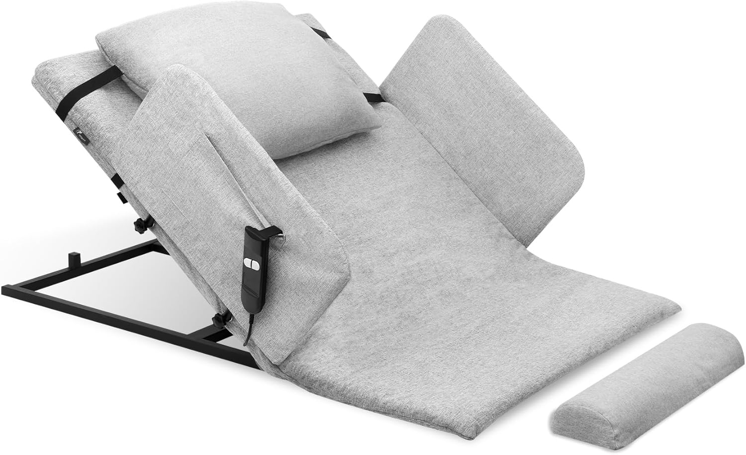 Electrically Adjustable Bed Backrest, Electric Bed Lifting for Sitting Up in Bed, Help the Elderly Get Up Easily, Weight Capacity Up to 330 Pounds, Silent Lifting 2°- 80°, With Guardrails and Leg Pads