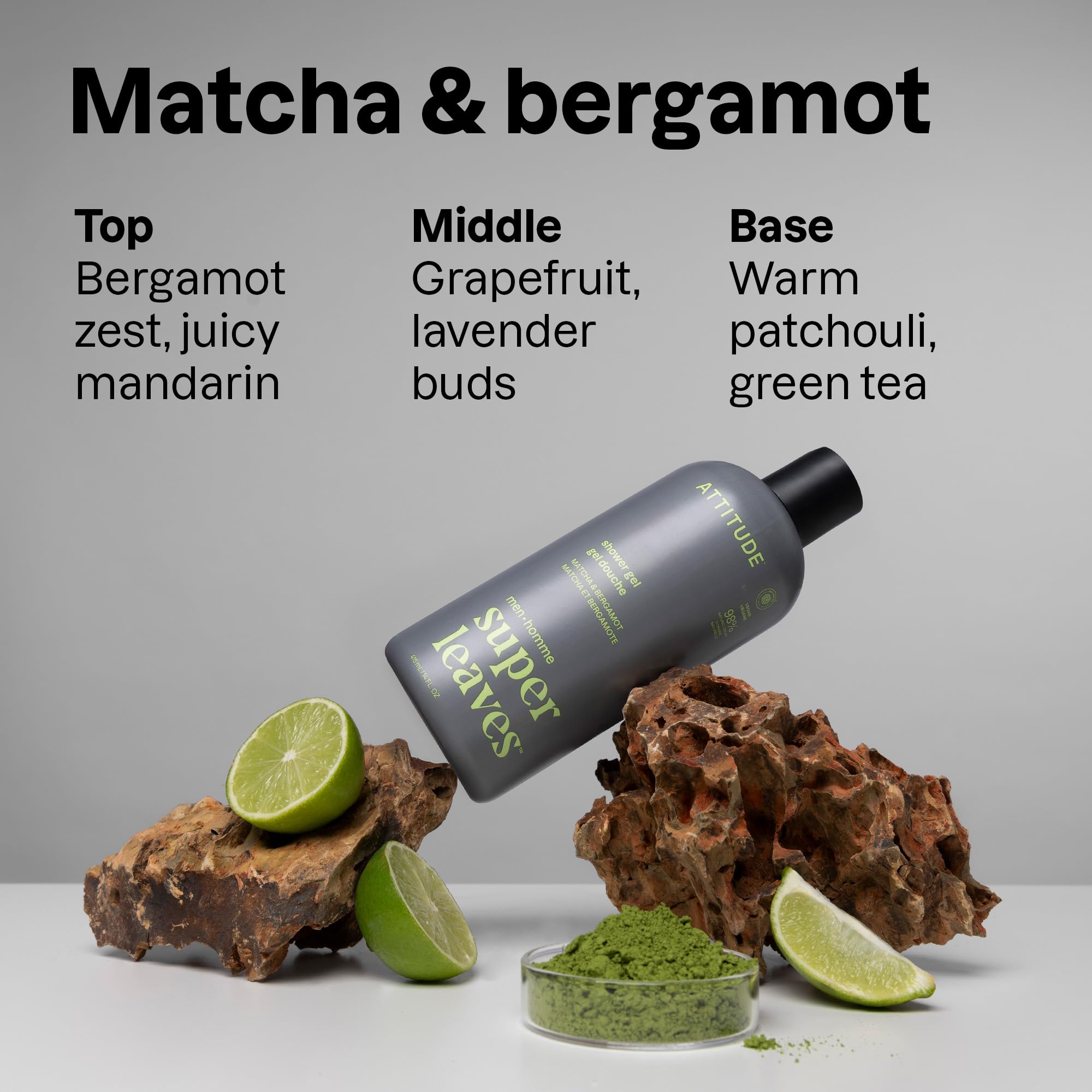 ATTITUDE Shower Gel Body Wash for Men 98% Natural Origin Ingredients, Paraben & Phthalate Free, EWG Verified - Image 2