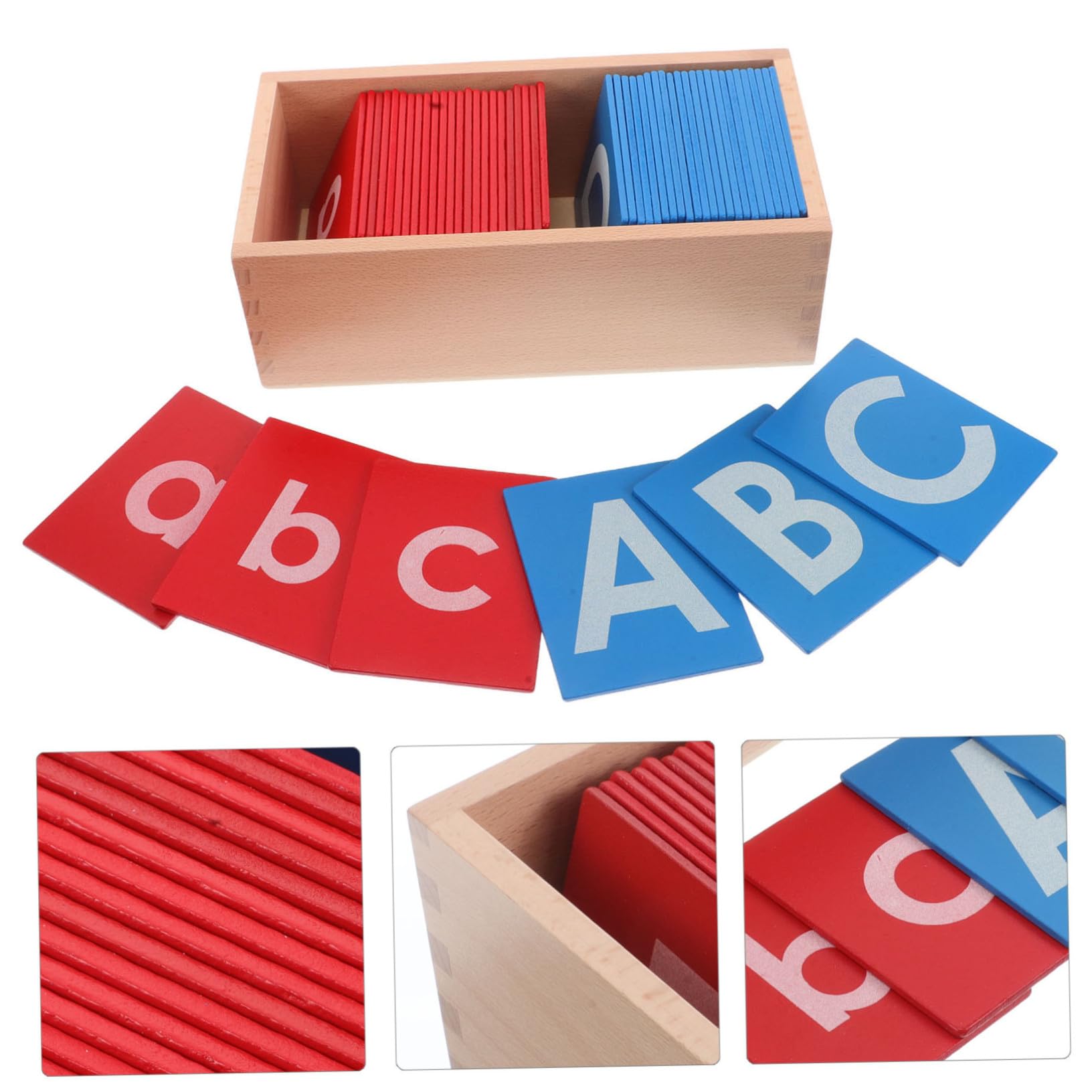 Tavola Alfabetica Montessori Lettere Rosse e Blu in Legno