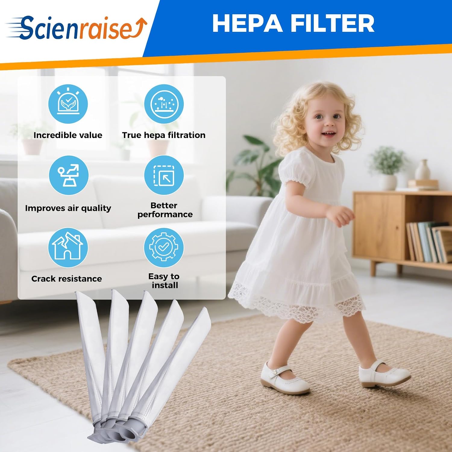 5 Pack Microfilter Compatible with Sebo Automatic X Series | & for Windsor Sensor XP S12 S15 SR Series, for Essential G1 G2 Vacuum Micro Hygiene Filter Replacement for Part#5301, 5036ER
