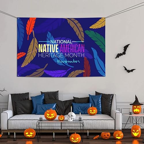 Miniatura 5 de Póster del Mes de la Herencia Nativa Americana, telón de fondo festivo, decoración de fondo grande, decoración del hogar para fiesta, pancarta de