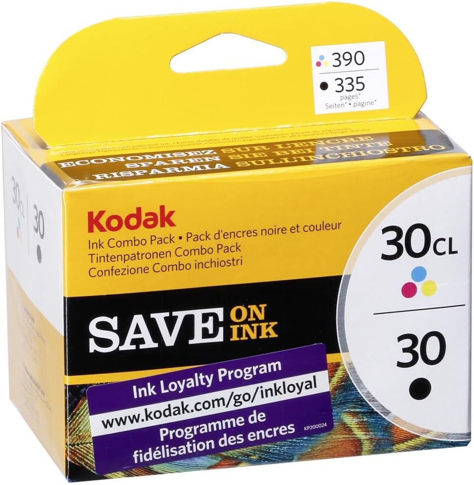 Kodak Genuine 30B/ 30CL Ink Cartridge Combo Pack - Black & Colour (335/ 390 Pages)