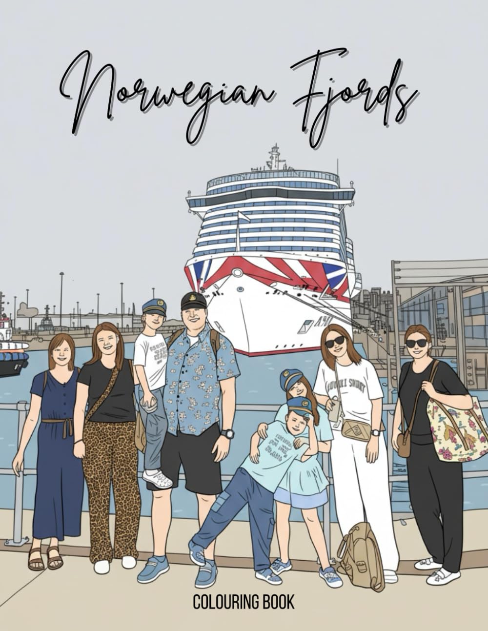 Norwegian fjords coloring book