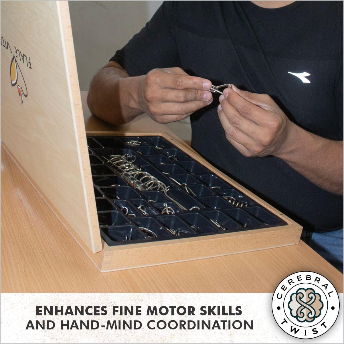 Wooden Brain Teaser Puzzles for Adults - Metal Puzzles for Adults - Metal Puzzles Brain Teasers