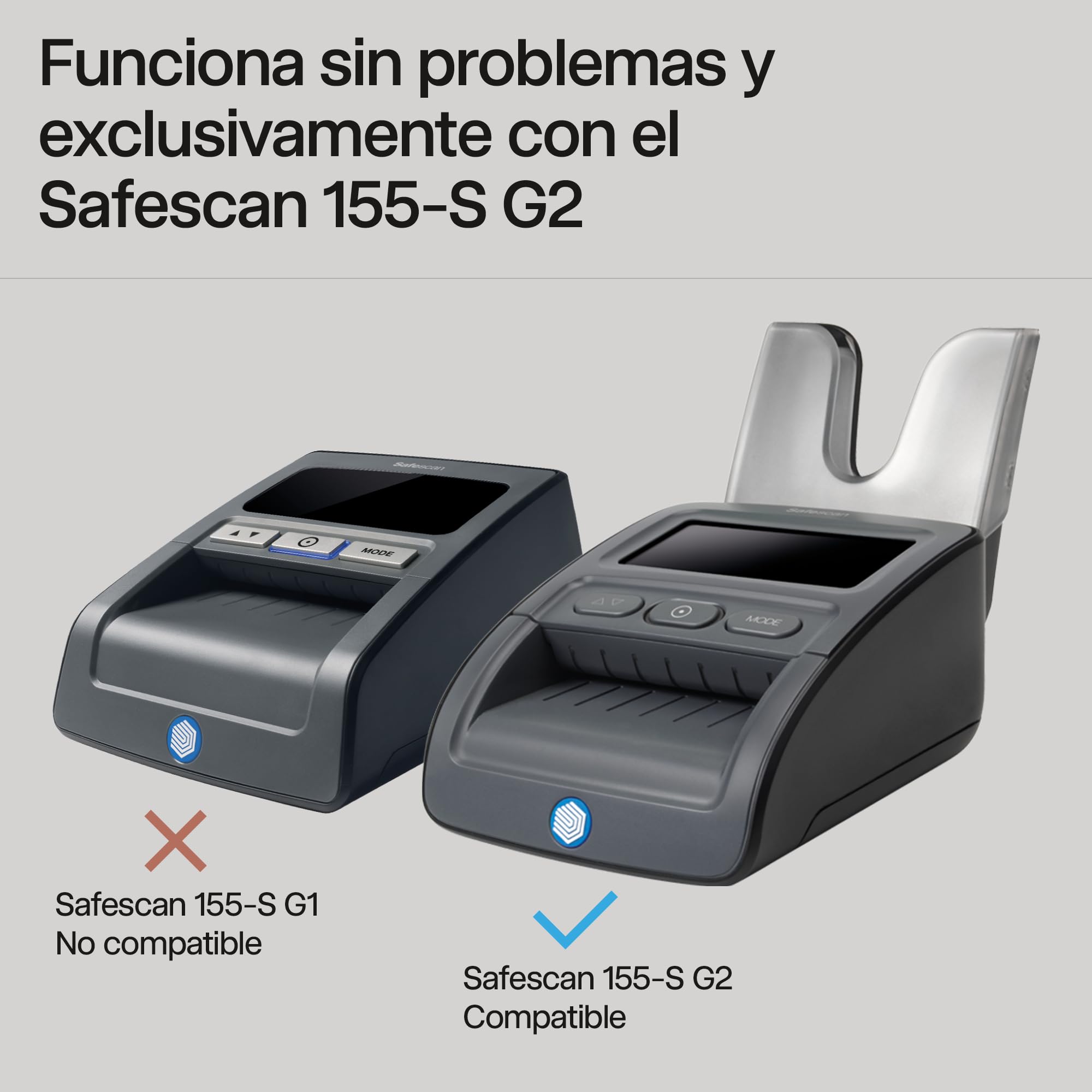 Safescan RS-100 Apilador recoger billetes verificados detector billetes falsos extraíble fija Safescan 155-S