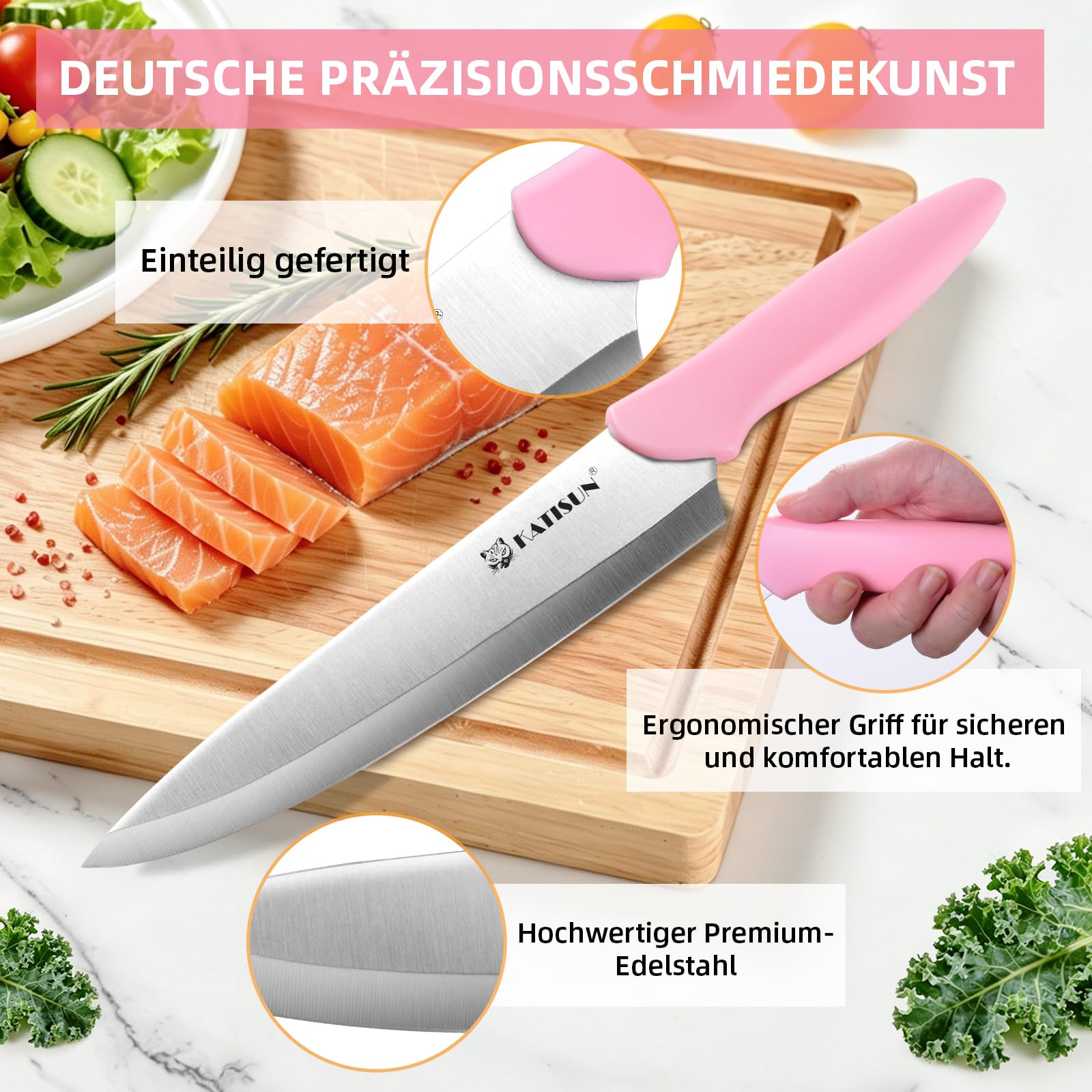 C15PK-EU Messerset-15-teiliges Küchenmesserset mit Messerblock und integriertem Messerschärfer