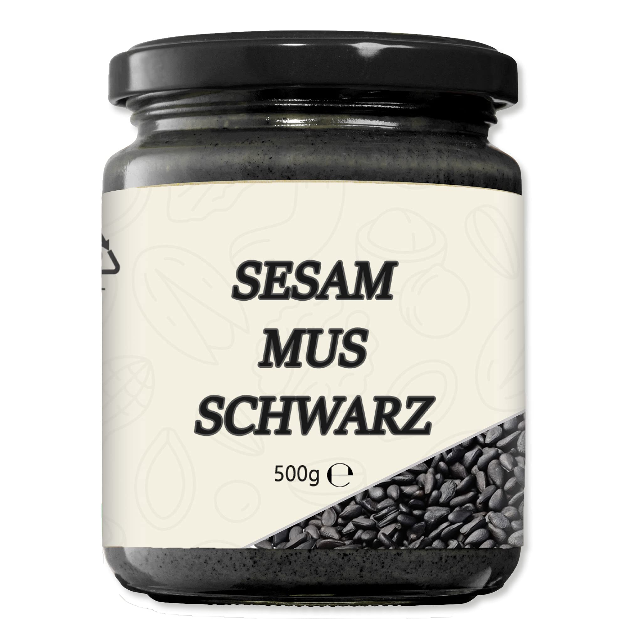 Mynatura Schwarzes Sesam-Mus I Aufstrich I Aus schwarzen Sesamkörnern I Black Sesam Seeds I Zum Kochen und Backen I Im Glas (2x 500g)