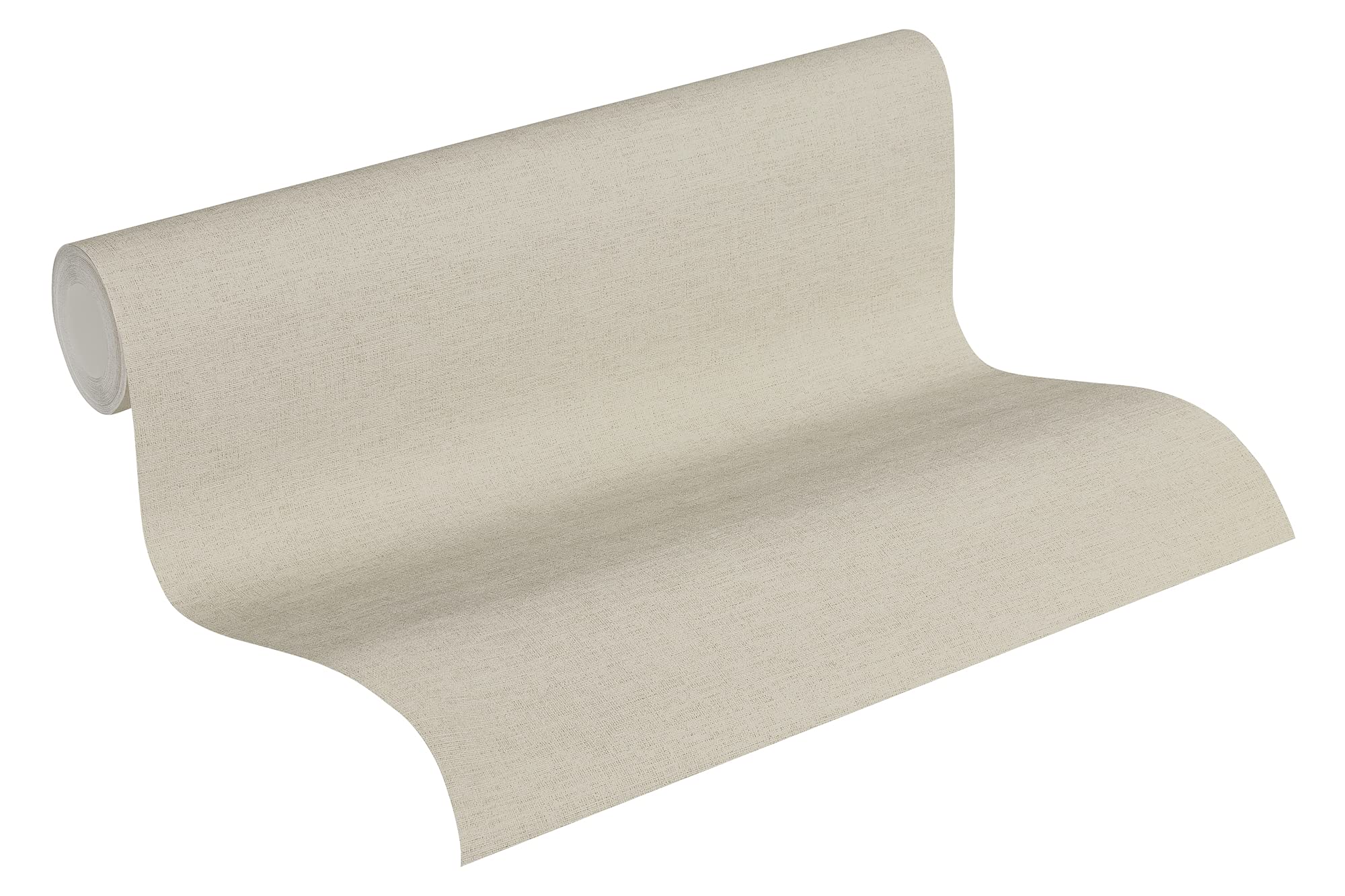 A.s. Création Grey, Beige Plain Wallpaper Cuba Non-Woven 10.05 M X 0.53 M Beige Grey Made In Germany 371782 37178-2