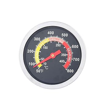 Mtsooning 1Pc 2-3/8 Face 800F Thermometer Temperature Gauge BBQ Barbecue Charcoa