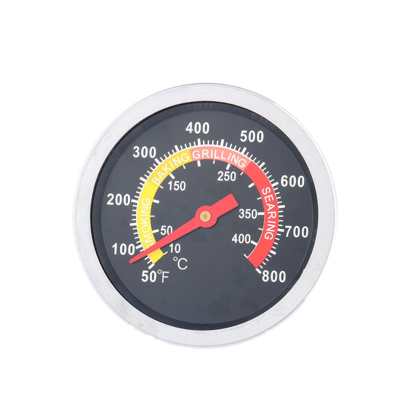 Mtsooning2 3/8" Face 800F Charcoal BBQ Thermometer, Barbecue Temperature Gauge Grill Pit Wood Smoker Outdoor Meat Beef Pork Lamb Cooking Heating Camping Replacement Parts