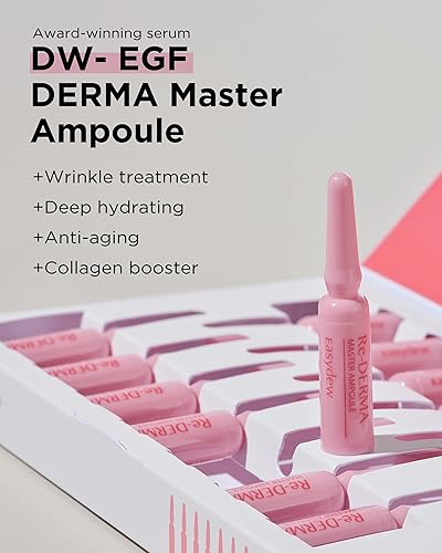 Miniatura 2 de EASYDEW DW-EGF Peptide Re-DERMA Master Ampolla – Suero facial coreano antienvejecimiento para el cuidado de la piel – Reafirmante, restaura la