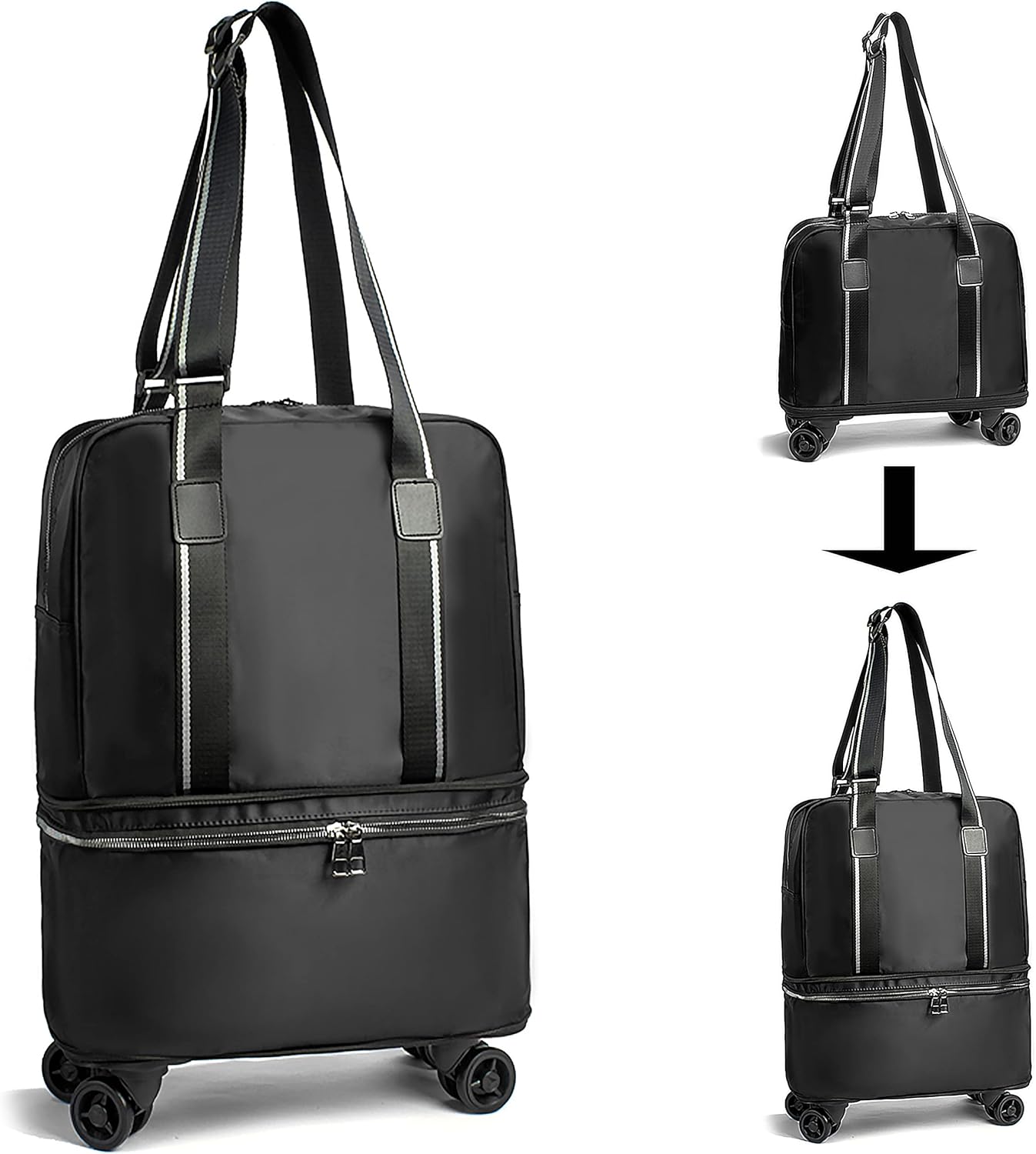 ELDA Expandable Foldable Suitcase Luggage Rolling Bags for